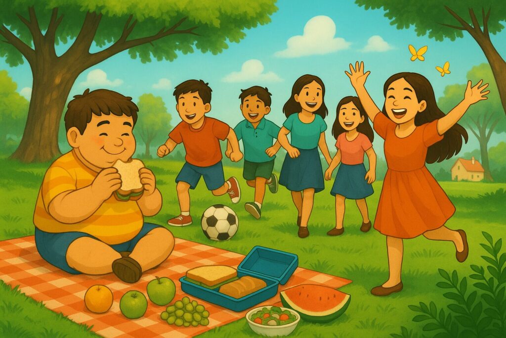 CHILDREN AT PICNIC
